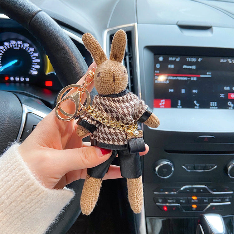 Wholesale Backpack Bunny Figure Cotton Alloy Keychains